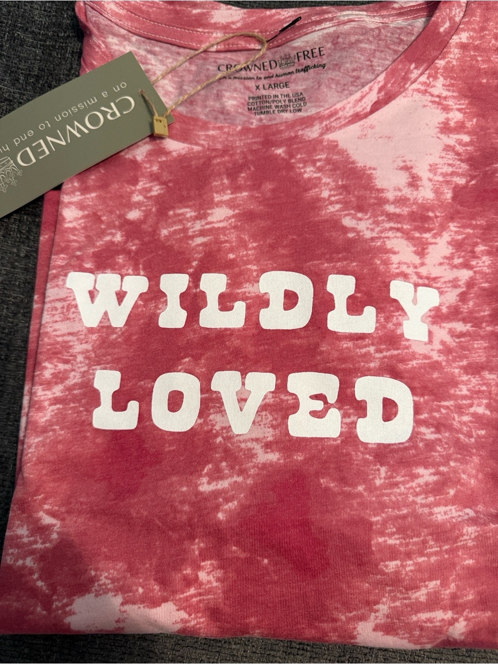 Crowned Free Pink Tie-Dye Tee - X-Large